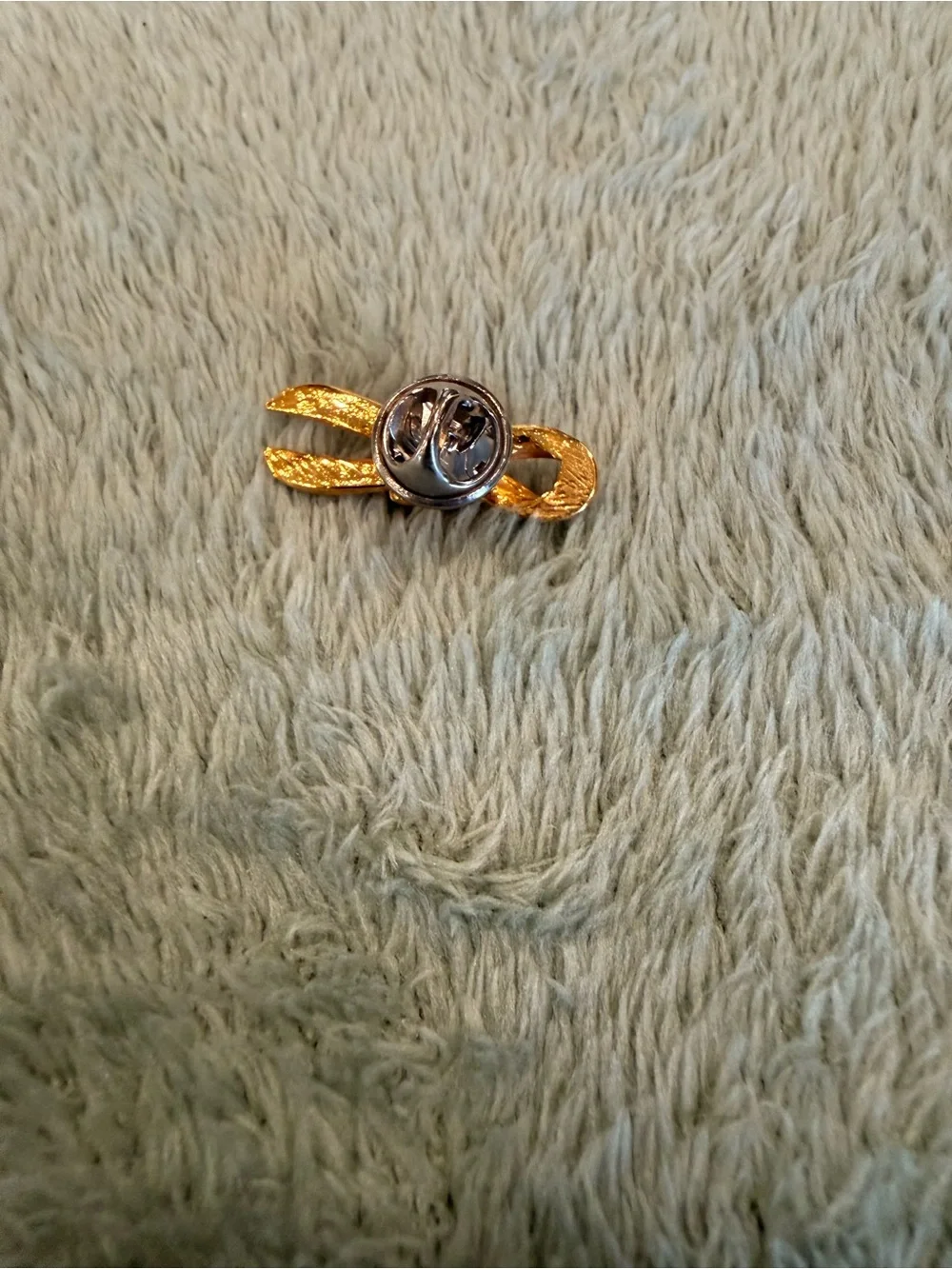 Pink Ribbon Football Helmet Breast Cancer Awareness Lapel Pin Gold Tone Enamel